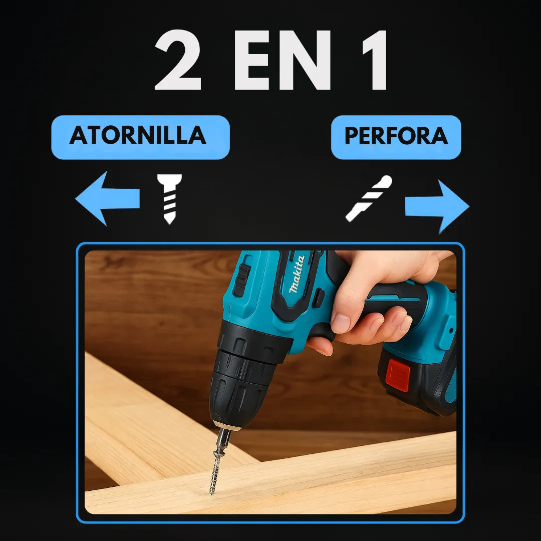 TALADRO 96V – KIT COMPLETO + 2 BATERÍAS DE REGALO